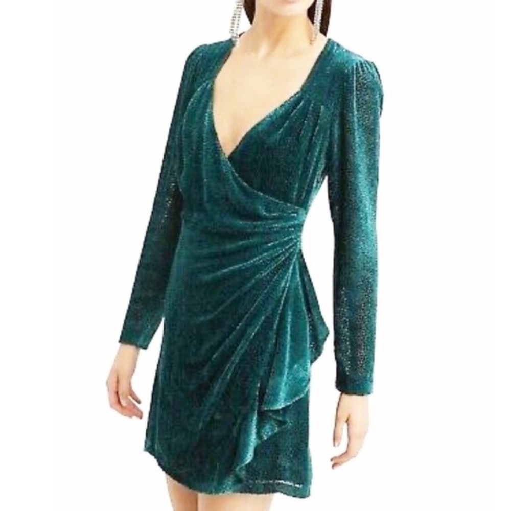 Intermix Green Velvet Dress